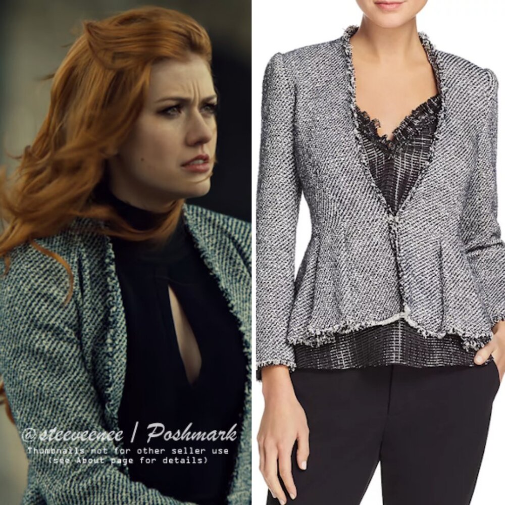 Rebecca Taylor Lurex Tweed Peplum Knit Blazer Jacket ASO Clary Fray